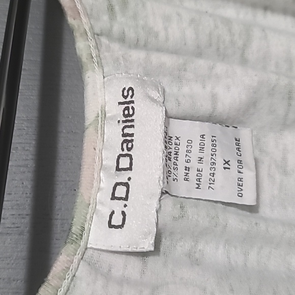 Green and Brown Cap Sleeve Tee - Picture 3 of 3